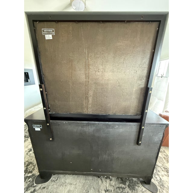 Coffee 11-Drawer Traditional Espresso Bow-Front Dresser With Mirror & Jewelry Storage For Sale - Image 8 of 14