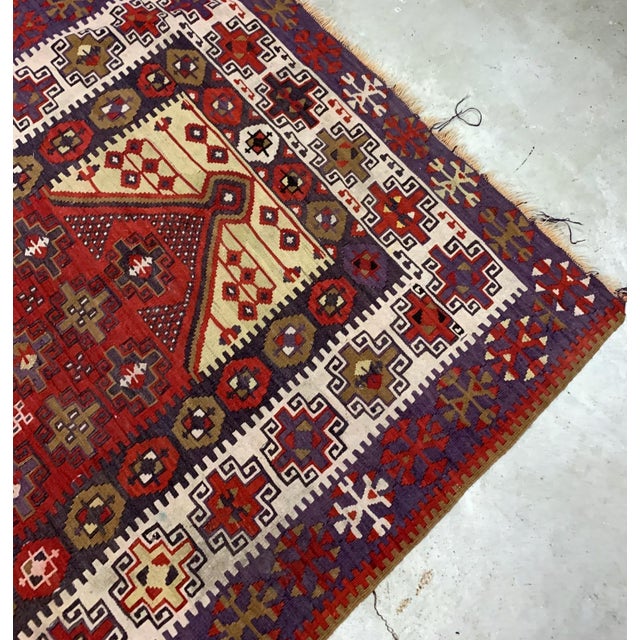1910s, Handmade Antique Turkish Anatolian Prayer Kilim 4.5' X 6.2' For Sale - Image 4 of 7
