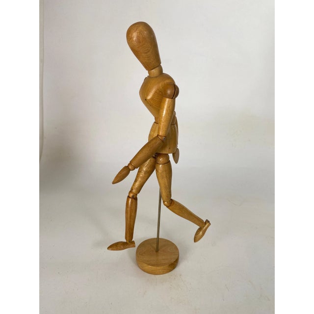 Brown Articulated Wooden Mannequin, 20th Century For Sale - Image 8 of 11