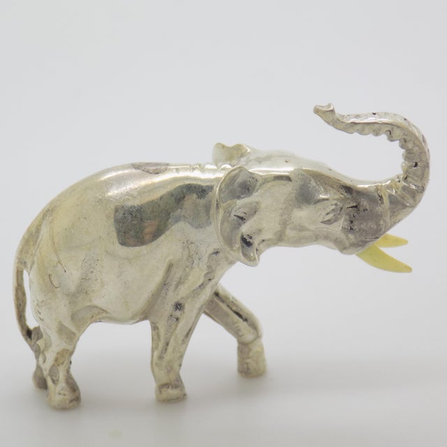 Vintage Italian Handmade Genuine Sterling Silver 925 Elephant Figurine, 1960s For Sale - Image 11 of 12