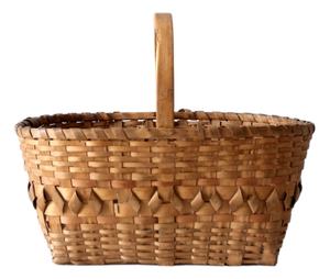 Antique Folk Art Splint Gathering Basket