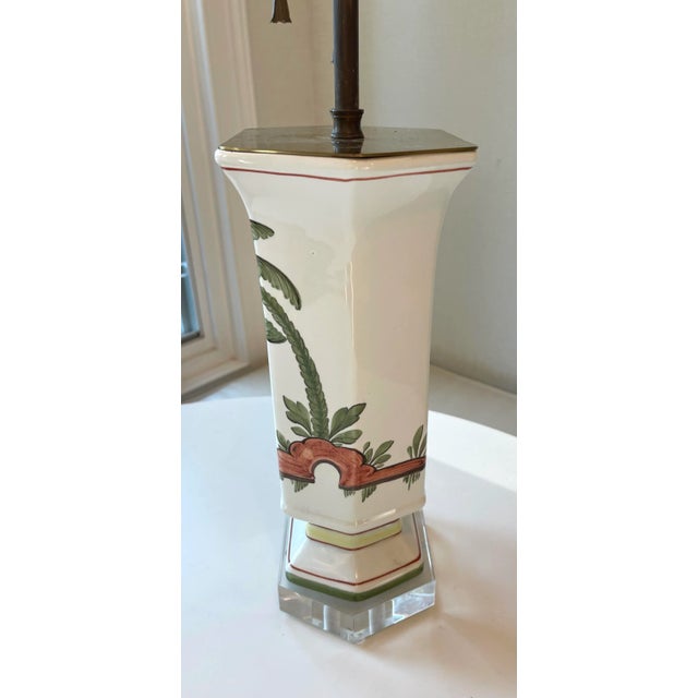 Mid Century Italian Lamp With Chinoiserie Pagoda, Palm Tree For Sale - Image 11 of 13