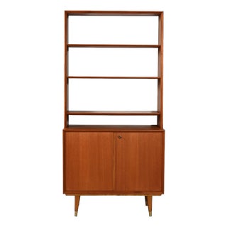 Scandinavian Bookcase with Cabinet, 1950s-1960s For Sale