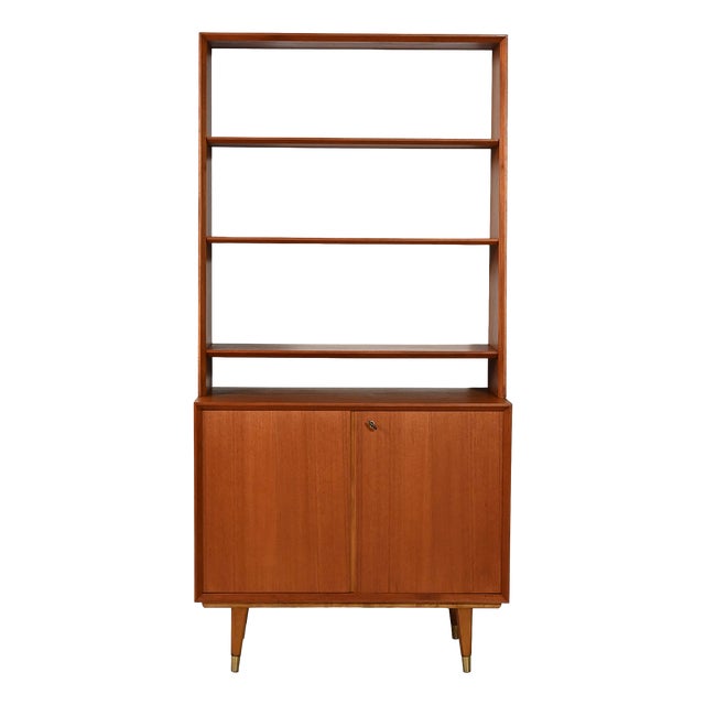 Scandinavian Bookcase with Cabinet, 1950s-1960s For Sale
