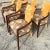 Wood Vintage Boho Tessellated Coconut Shell Dining Chairs - Set of 6 For Sale - Image 7 of 7