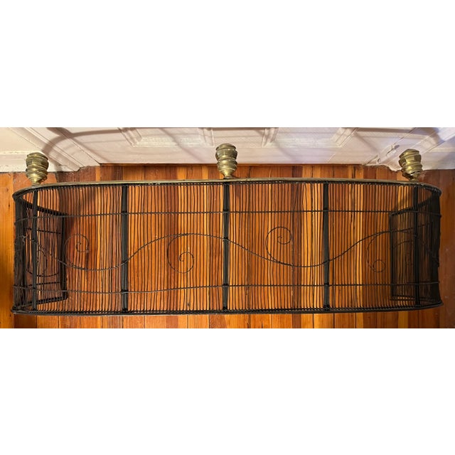 Antique 19th Century American Federal Brass & Iron Fireplace Fender With Urn Finials For Sale - Image 12 of 12