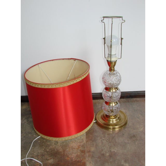 Metal Vintage Crystal Lamp, 1970s For Sale - Image 7 of 12