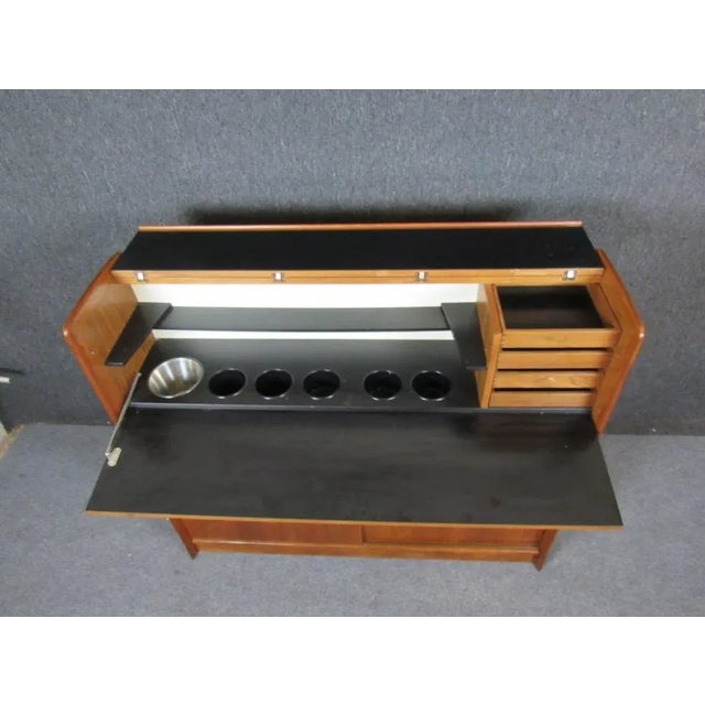 Brown Mid 20th Century h.p. Hansen Designed Folding Danish Teak Dry Bar For Sale - Image 8 of 12