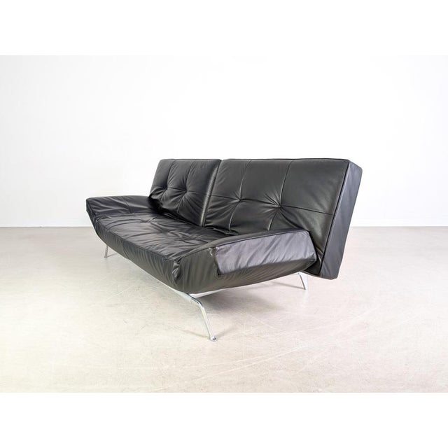 Ligne Roset Smala Sofa in Black Leather from Ligne Roset, France For Sale - Image 4 of 18