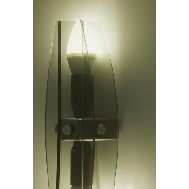 Mid-Century Modern Italian Veca Grey Smoked Glass Wall Sconces by Fontana Arte, 1970s, Set of 2 For Sale - Image 12 of 15