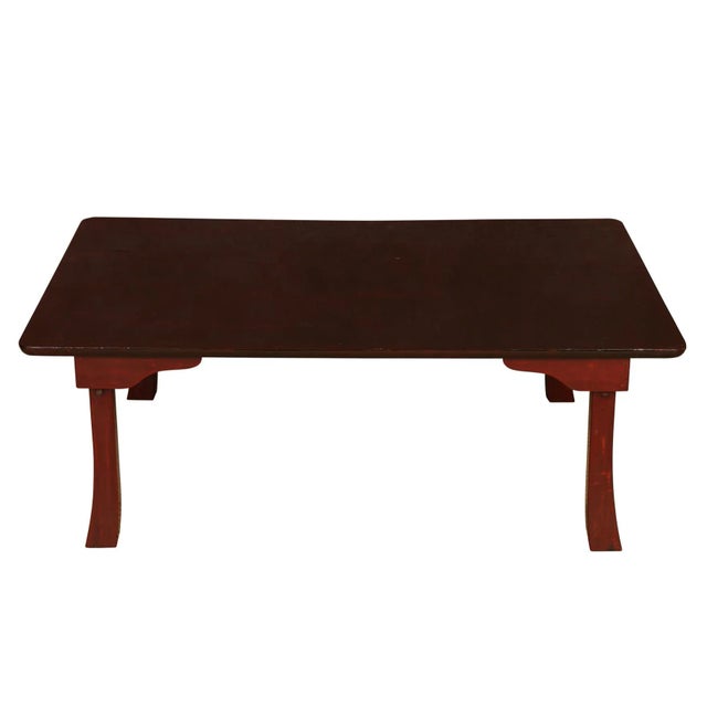 Asian Low Asian Hardwood High Gloss Coffee Table For Sale - Image 3 of 3