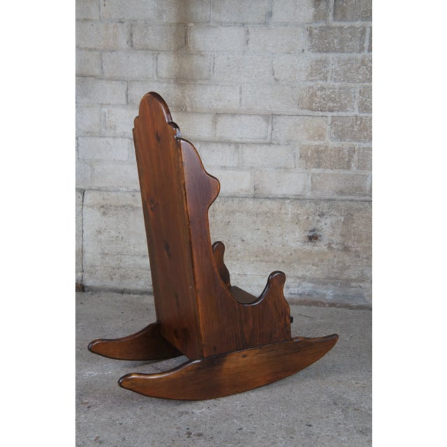 Wood 1970s American Country Pine Childs Rocking Chair For Sale - Image 7 of 12