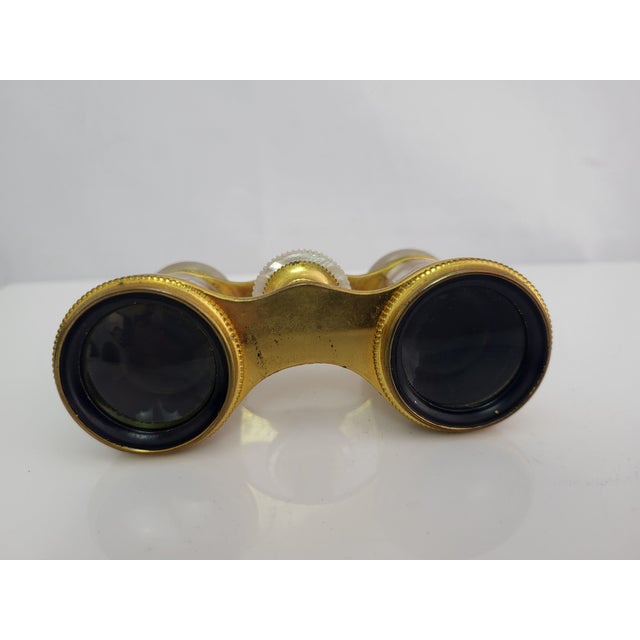 Antique Lemaire Fi Paris Mother of Pearl Inlay Opera Glasses Binoculars & Case For Sale - Image 9 of 13