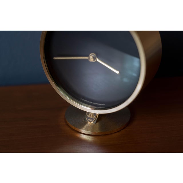 Mid-Century Modern Mid Century Modern Nathan George Horwitt Brass Museum Clock for Howard Miller For Sale - Image 3 of 6