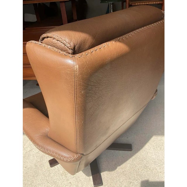 Mid-Century Modern Danish Bison Leather Armchair For Sale - Image 14 of 18