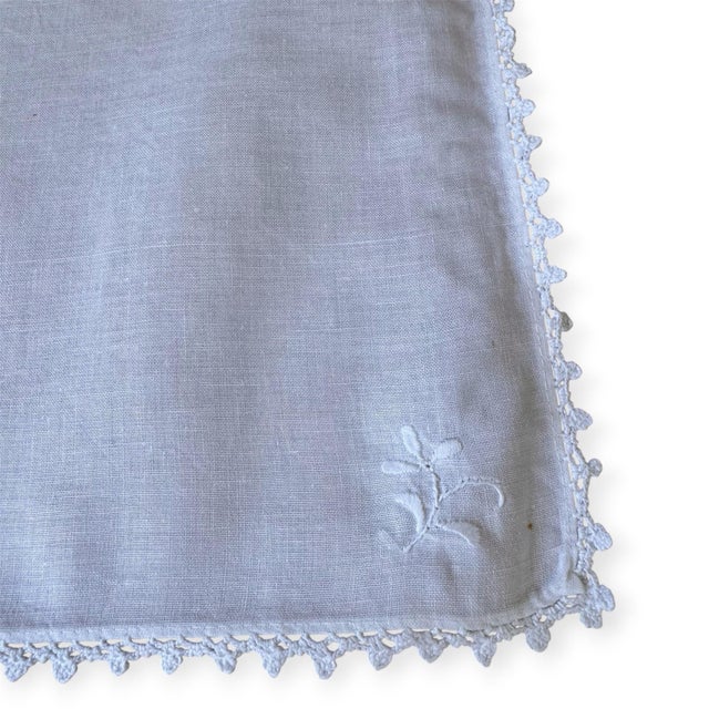 Vintage Battenburg Lace Tablecloth & 12 Napkins Set, 100” X 63”, Formal Dining | Holiday Table For Sale - Image 10 of 12