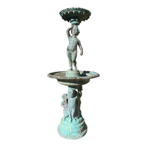 Early 20th Century Monumental Bronze Garden Fountain