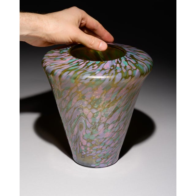 Austro-Bohemian Jugendstil Iridescent Art Glass Vase, c. 1900–1910 An exceptional hand-blown art glass vase from the...