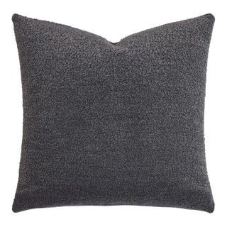 Charcoal Boucle Pillow For Sale