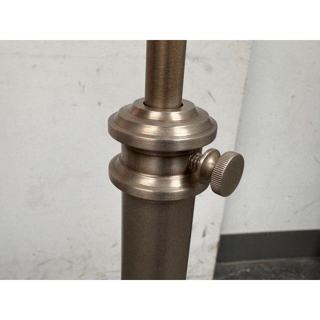 Transitional Brushed Nickel Swing Arm Floor Lamps, Pair For Sale - Image 10 of 12