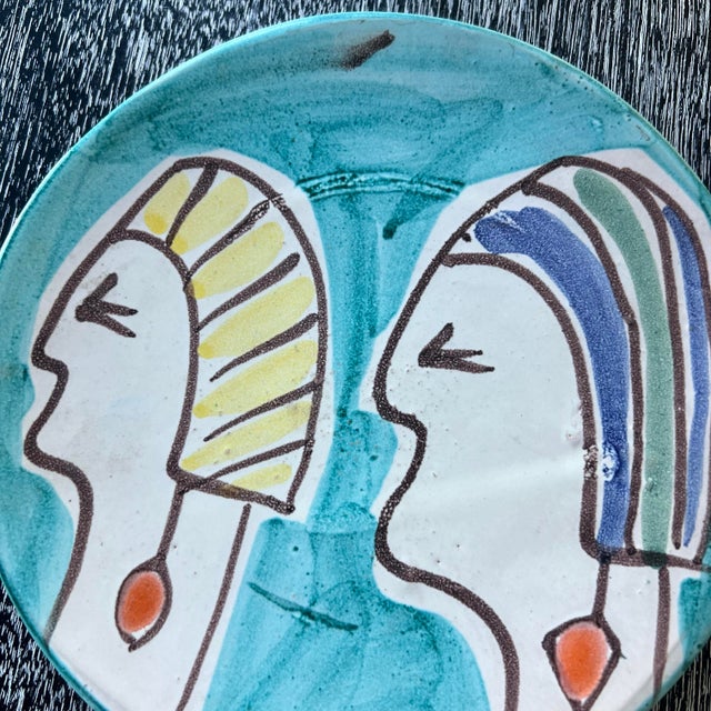 Vintage Midcentury Italian Desimone Style Plate For Sale - Image 4 of 5