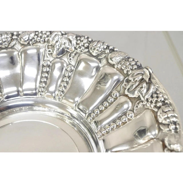 Early 20th Century William Adams Wa Spain Victorian Silver Plated Repousse Fruit Bowl Basket For Sale In Philadelphia - Image 6 of 11