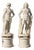 Carrara Marble Figures on Round Marble Bases, Late 20th Century, Set of 2 For Sale