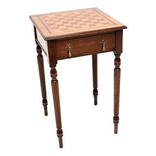 Vintage English Walnut Chess Table, 1920 For Sale