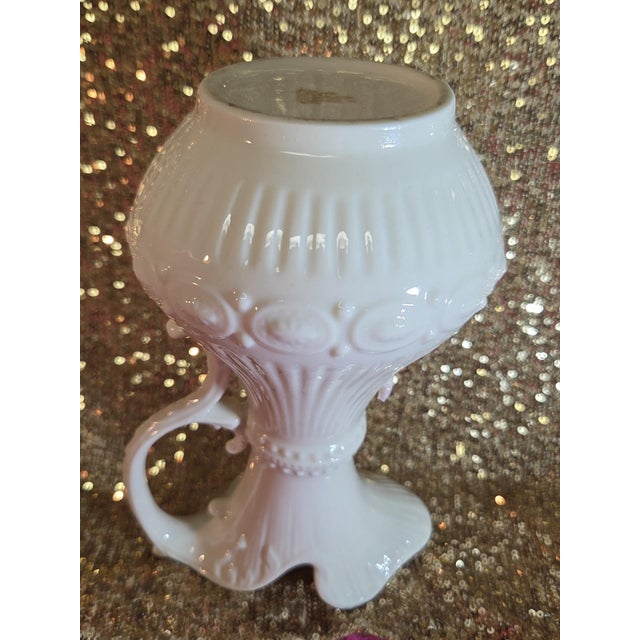 Late 20th Century Large 9" Vintage Belleek Aberdeen Ewer W/ Applied Flowers For Sale - Image 11 of 18