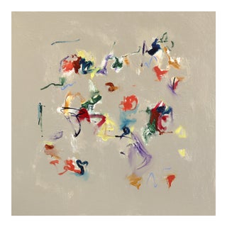 Pick Up Stix - Minimalist Color Drenched Mixed Media Painting on Canvas Original Artwork by Amber Goldhammer For Sale