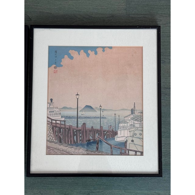 1930s Tokuriki Tomikichiro Japanese Woodblock Prints, Set of 6, Shin Ōmi Hakkei For Sale - Image 4 of 12