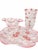 Mikasa Vintage Mikasa "Rosella" Pink Floral Frosted & Clear Glass 3 Piece Hostess Set - Bowl, Platter & Vase- R For Sale - Image 4 of 5