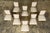 Set of Eight Late 19th Century French Louis XVI Style Dining Chairs in Blue Stripe For Sale - Image 4 of 18