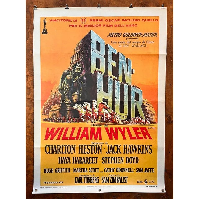 Italian Ben Hur Film Poster, 1960s For Sale - Image 3 of 7