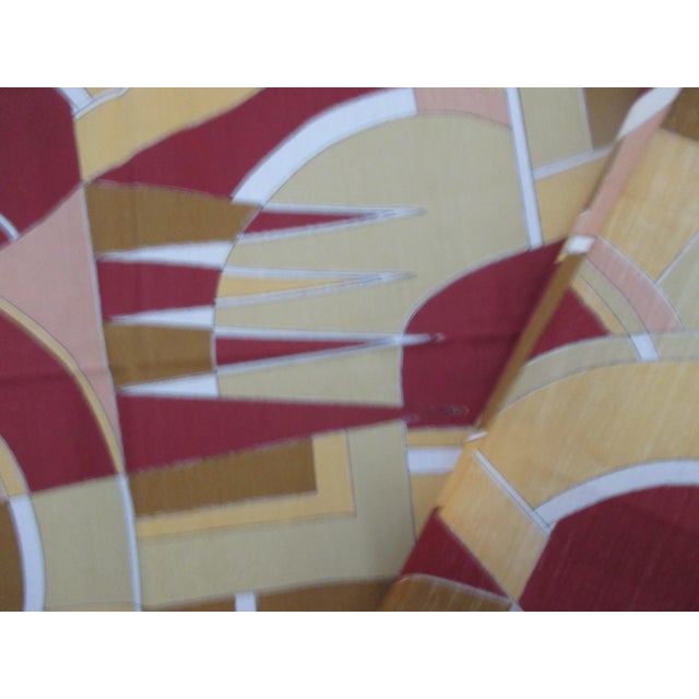 Art Deco Printed Light Weight Art Deco Vintage Fabric For Sale - Image 3 of 8