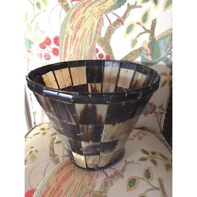 American Vintage Tortoise Shell Pieced Lamp Shade For Sale - Image 3 of 6