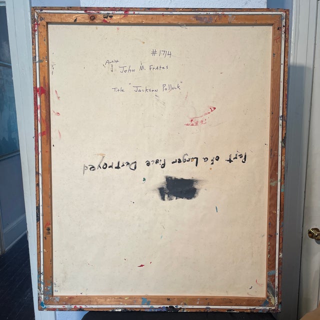 Titled "Jackson Pollock" Artwork by John Frates, After Jackson Pollock, Mid Century Modern, Drip and Pour, Abstract # 1714, Hang Multi-Directional For Sale In Jacksonville, FL - Image 6 of 9