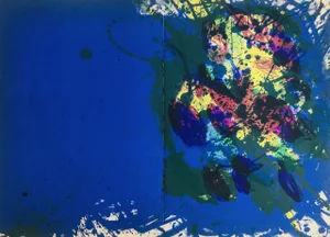 1967 Walasse Ting Lithograph, Iris Bursting