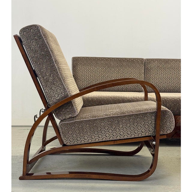 Art Deco Lounge Suite by Jindřich Halabala for Up Závody, 1930s, Set of 3 For Sale - Image 6 of 18