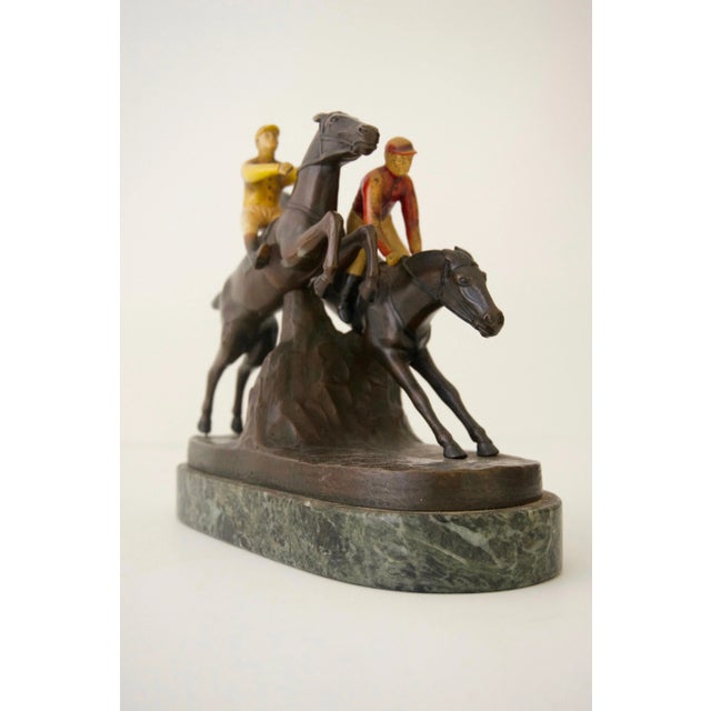 This stylish bronze equestrian sculpture dates to turn of the 19th century and was created by Hans Harders, and here...