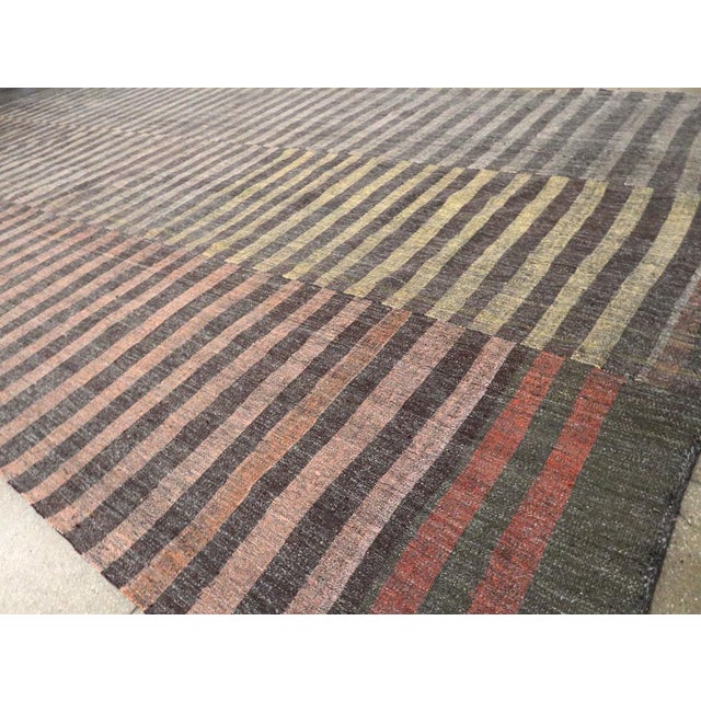 Charcoal Galerie Shabab Collection Mid-20th Century Handmade Turkish Flatweave Kilim Oversize Carpet For Sale - Image 8 of 9