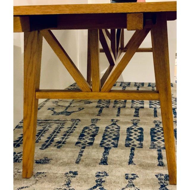 2020s Theodore Alexander Mid-Century Modern Style Light Oak Finished Wood Extending Dining Table For Sale - Image 5 of 8