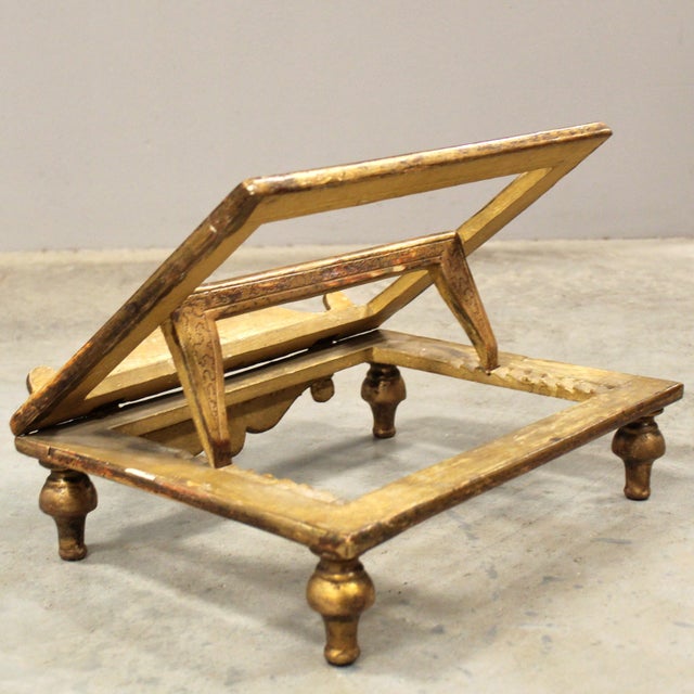 Wood Antique Italian Gilded Table Lectern, 1800s For Sale - Image 7 of 15