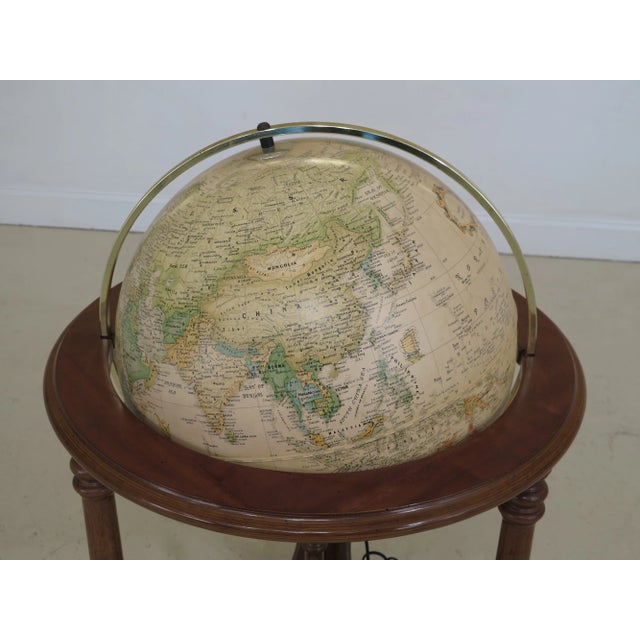 Heritage Collection Lighted World Globe on Stand For Sale - Image 9 of 13