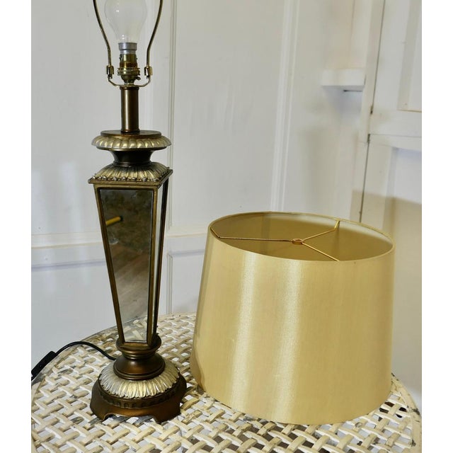 Glass Art Deco Mirror Table Lamp, 1970s For Sale - Image 7 of 8