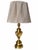Hollywood Regency Mid 20th Century Stiffel Brass-Tone Fluted Trophy Urn Table Lamp With Pleated Shade For Sale - Image 3 of 10
