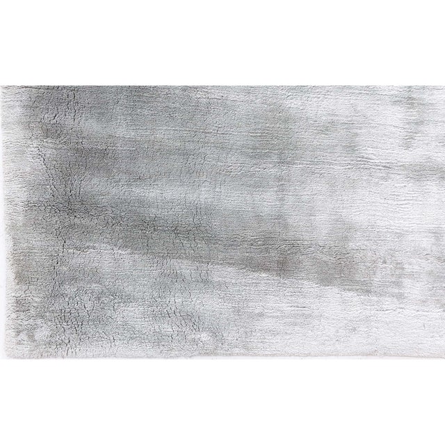Contemporary Gray Hand-Knotted Silk Rug Size: 10'0" × 11'0" (304 × 335 cm) Age: New Color: Gray Construction: Hand Woven,...