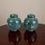 Green Vintage Pair of Chinese Cloisonné Ginger Jars For Sale - Image 8 of 9