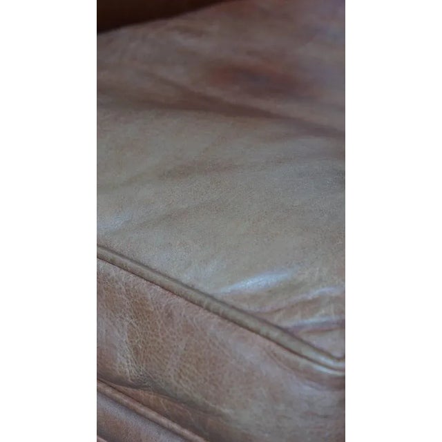 English Style Light Cognac Cowhide Club Chair For Sale - Image 14 of 15