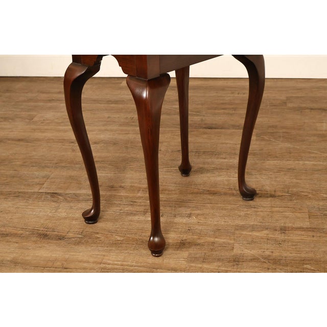 Ethan Allen Georgian Court Queen Anne Style Cherry Drop Leaf Side Table For Sale In Philadelphia - Image 6 of 18